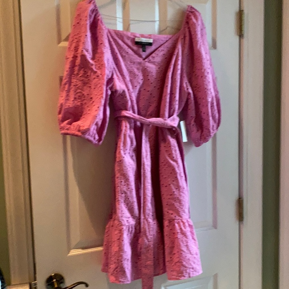Brand new Eloquii Pink dress with tie belt